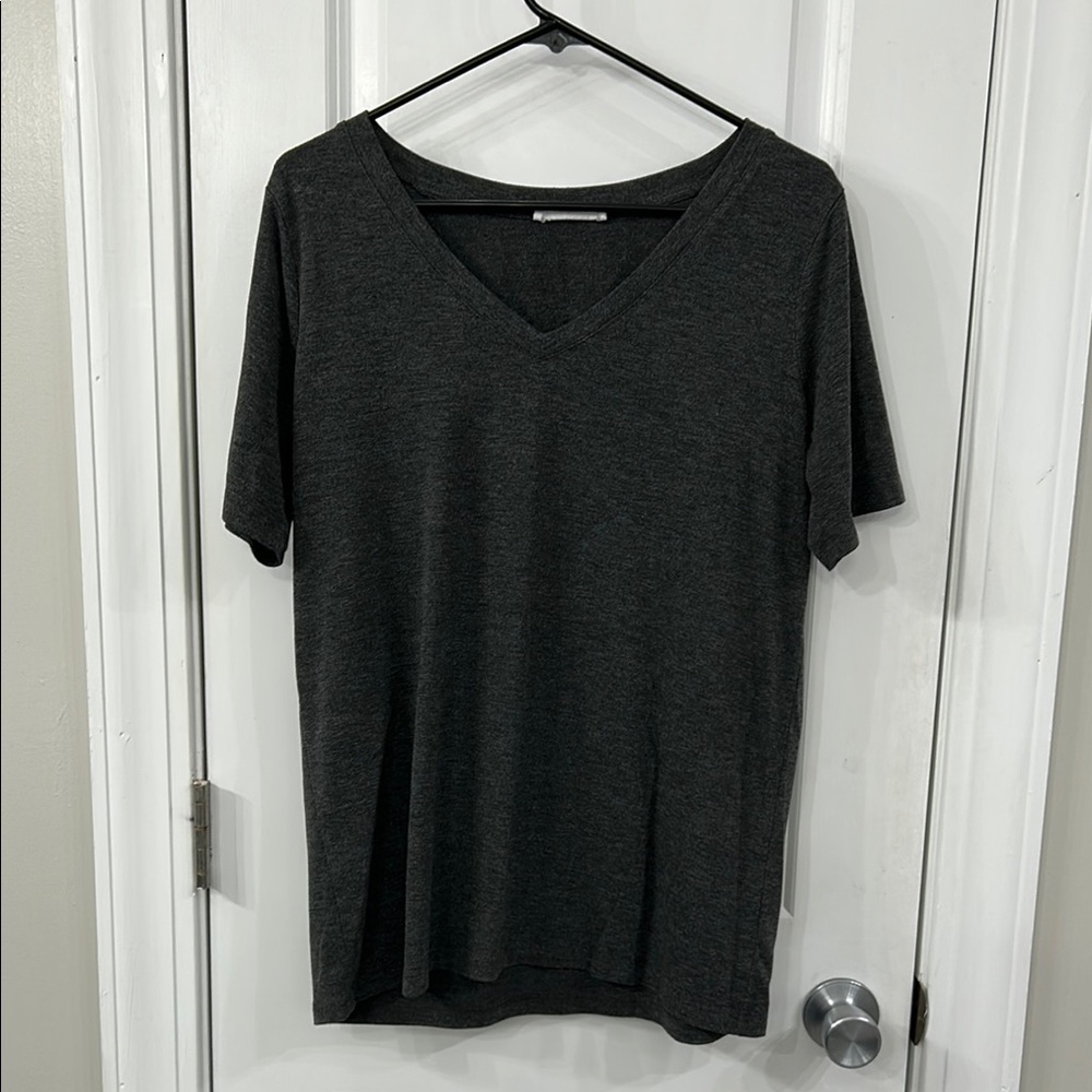 Zenana Outfitters Dark Gray V-Neck Tee